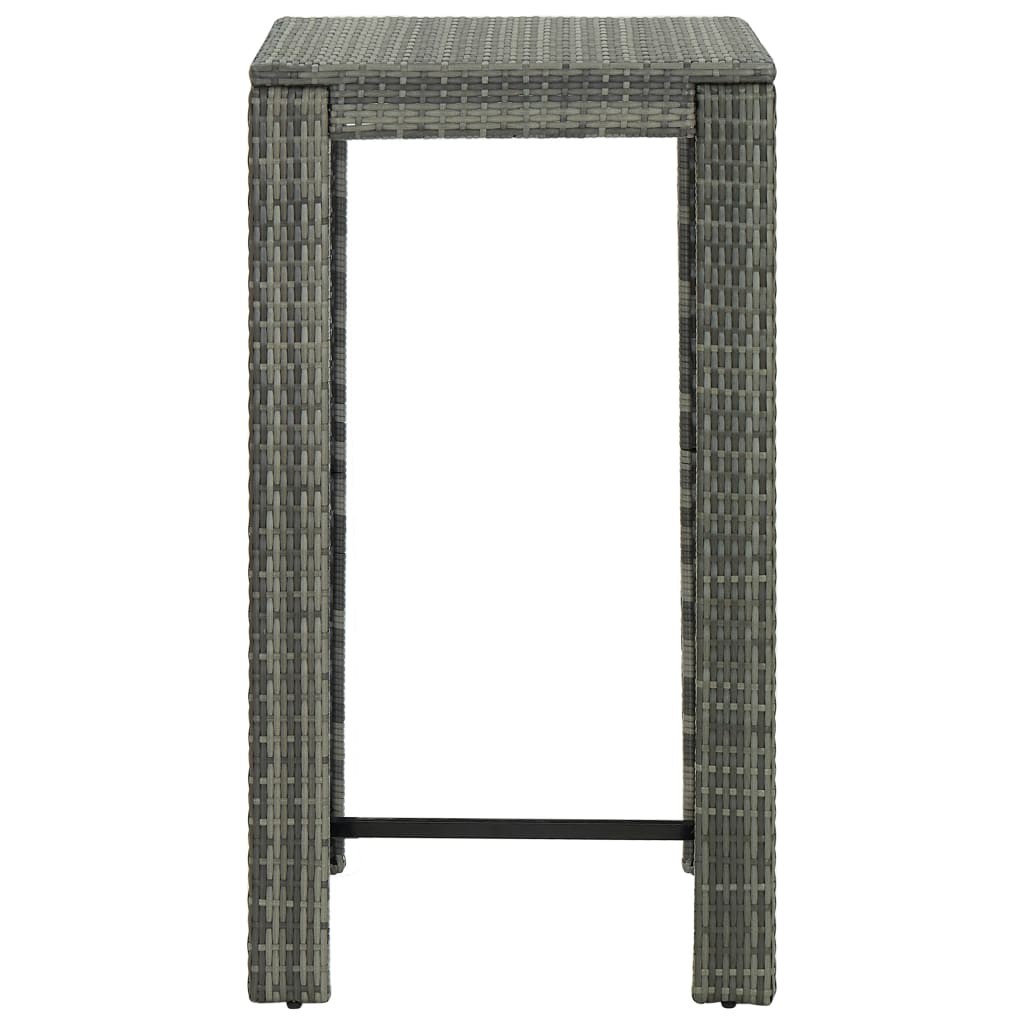 vidaXL Masă de bar de grădină, gri, 60,5 x 60,5 x 110,5 cm, poliratan vidaXL Masă de bar de grădină, gri, 60,5 x 60,5 x 110,5 cm, poliratan