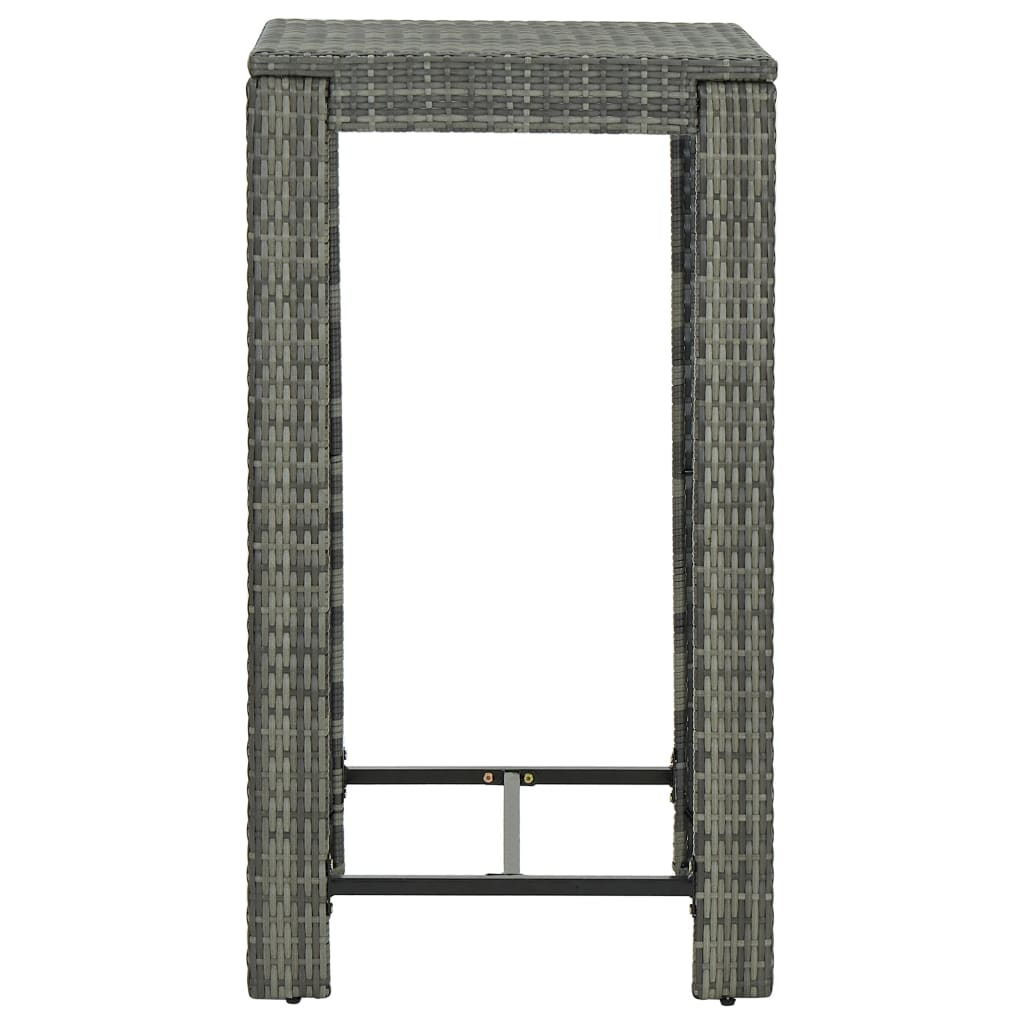 vidaXL Masă de bar de grădină, gri, 60,5 x 60,5 x 110,5 cm, poliratan vidaXL Masă de bar de grădină, gri, 60,5 x 60,5 x 110,5 cm, poliratan