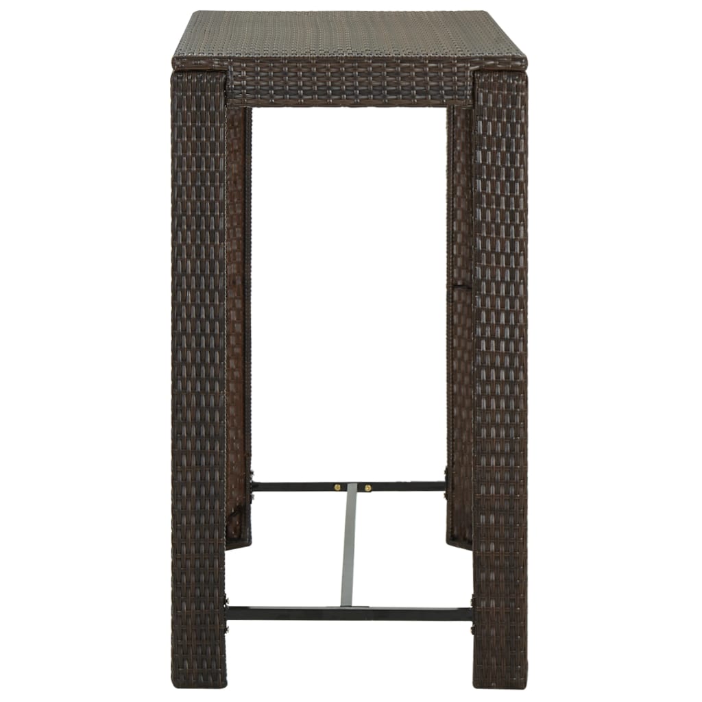 vidaXL Masă de bar de grădină, maro, 100 x 60,5 x 110,5 cm, poliratan vidaXL Masă de bar de grădină, maro, 100 x 60,5 x 110,5 cm, poliratan
