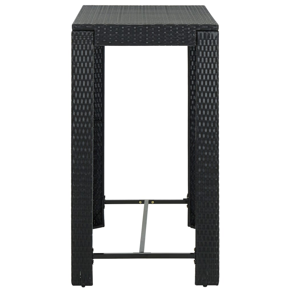 vidaXL Masă de bar de grădină, negru, 100 x 60,5 x 110,5 cm, poliratan vidaXL Masă de bar de grădină, negru, 100 x 60,5 x 110,5 cm, poliratan