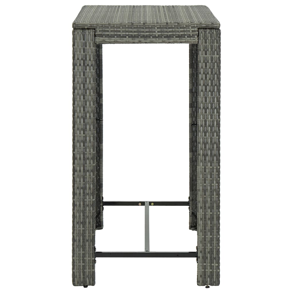 vidaXL Masă de bar de grădină, gri, 100 x 60,5 x 110,5 cm, poliratan vidaXL Masă de bar de grădină, gri, 100 x 60,5 x 110,5 cm, poliratan