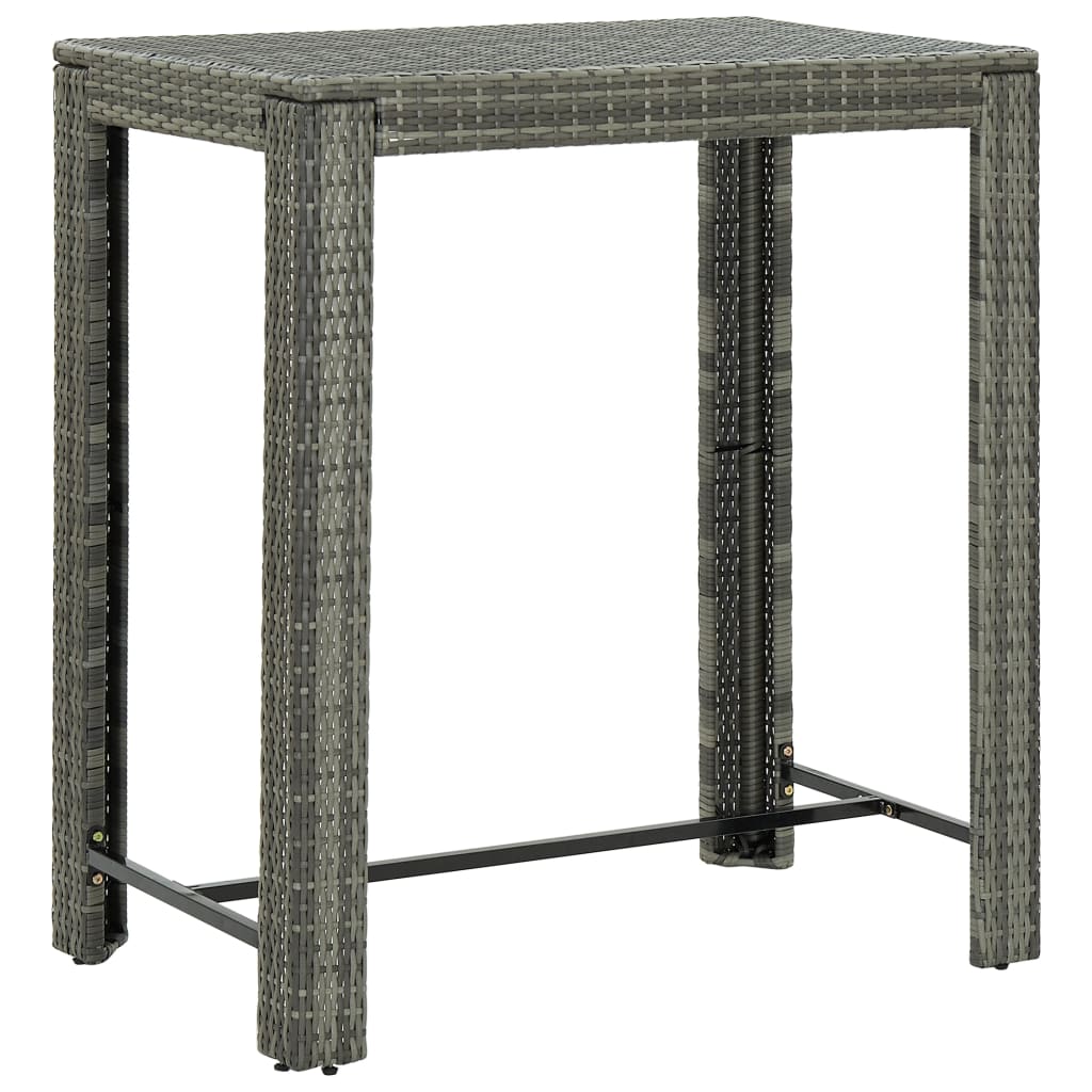 vidaXL Masă de bar de grădină, gri, 100 x 60,5 x 110,5 cm, poliratan vidaXL Masă de bar de grădină, gri, 100 x 60,5 x 110,5 cm, poliratan