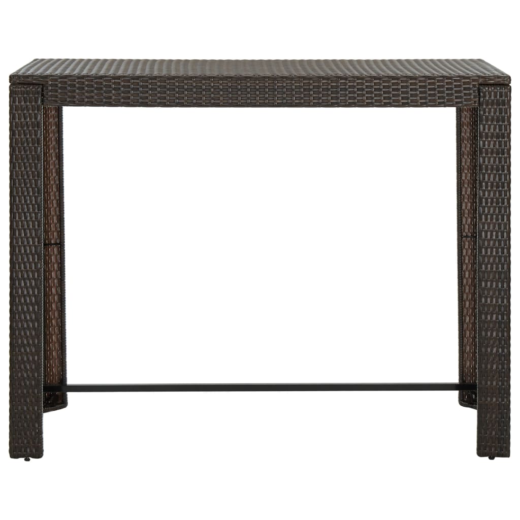 vidaXL Masă de bar de grădină, maro, 140,5 x 60,5 x 110,5 cm poliratan vidaXL Masă de bar de grădină, maro, 140,5 x 60,5 x 110,5 cm poliratan
