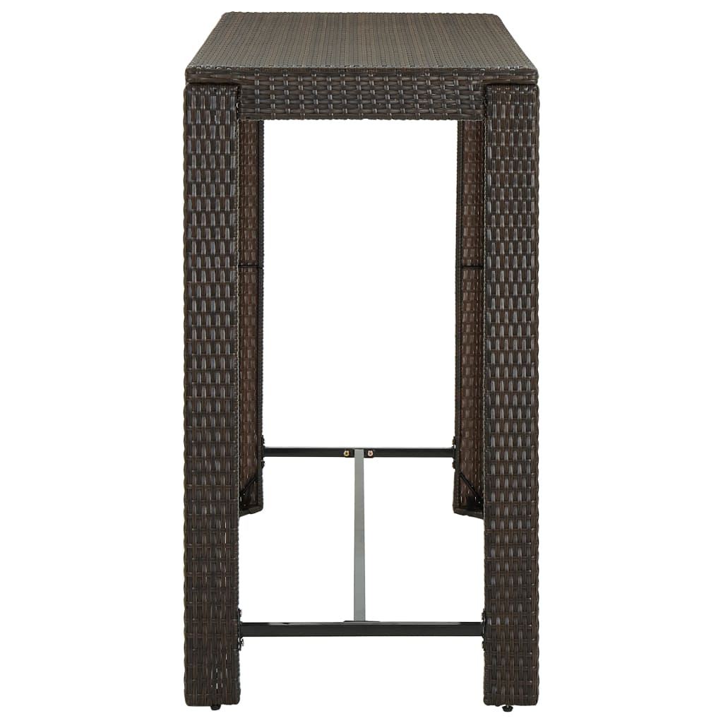 vidaXL Masă de bar de grădină, maro, 140,5 x 60,5 x 110,5 cm poliratan vidaXL Masă de bar de grădină, maro, 140,5 x 60,5 x 110,5 cm poliratan