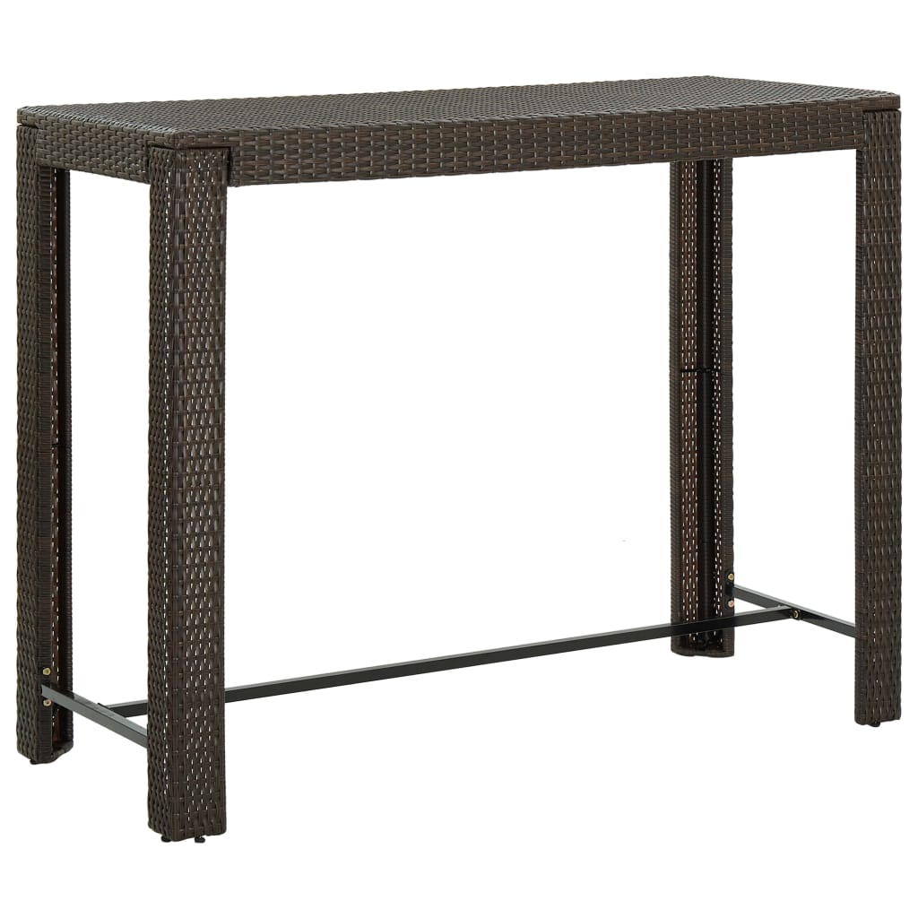 vidaXL Masă de bar de grădină, maro, 140,5 x 60,5 x 110,5 cm poliratan vidaXL Masă de bar de grădină, maro, 140,5 x 60,5 x 110,5 cm poliratan