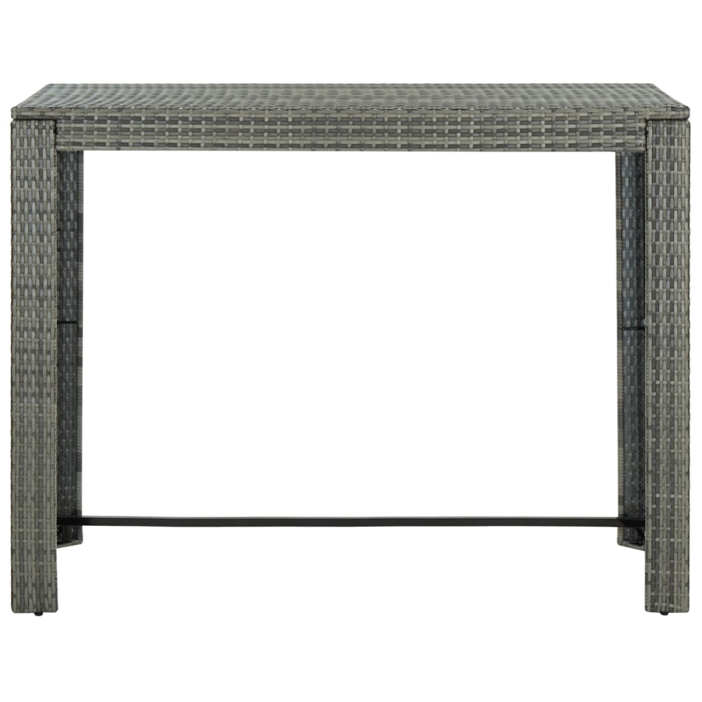 vidaXL Masă de bar de grădină, gri, 140,5 x 60,5 x 110,5 cm, poliratan vidaXL Masă de bar de grădină, gri, 140,5 x 60,5 x 110,5 cm, poliratan