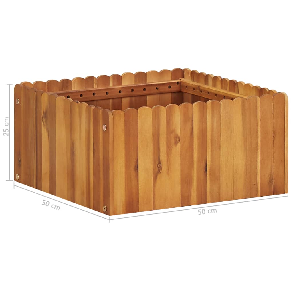 vidaXL Strat înălțat de grădină, 50 x 50 x 25 cm, lemn masiv de acacia