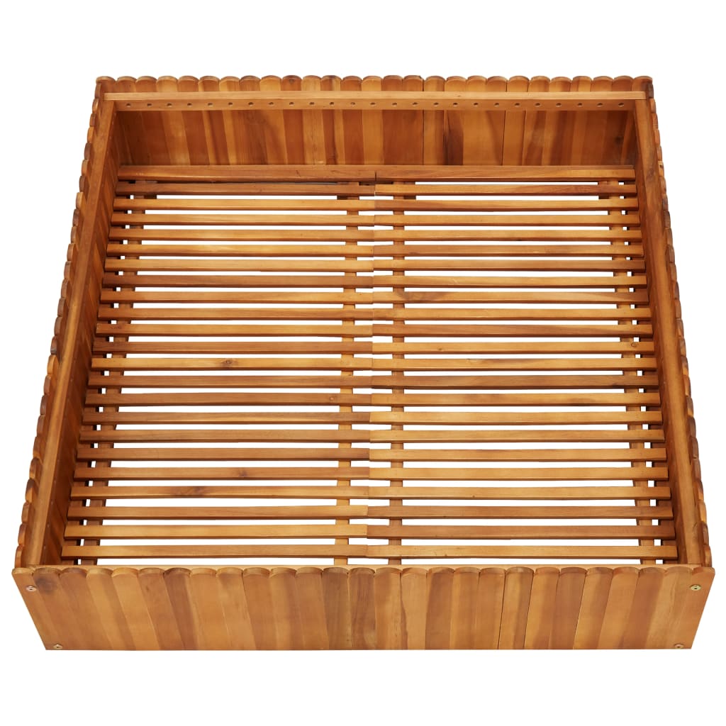 vidaXL Strat înălțat de grădină, 100x100x25 cm, lemn masiv de acacia
