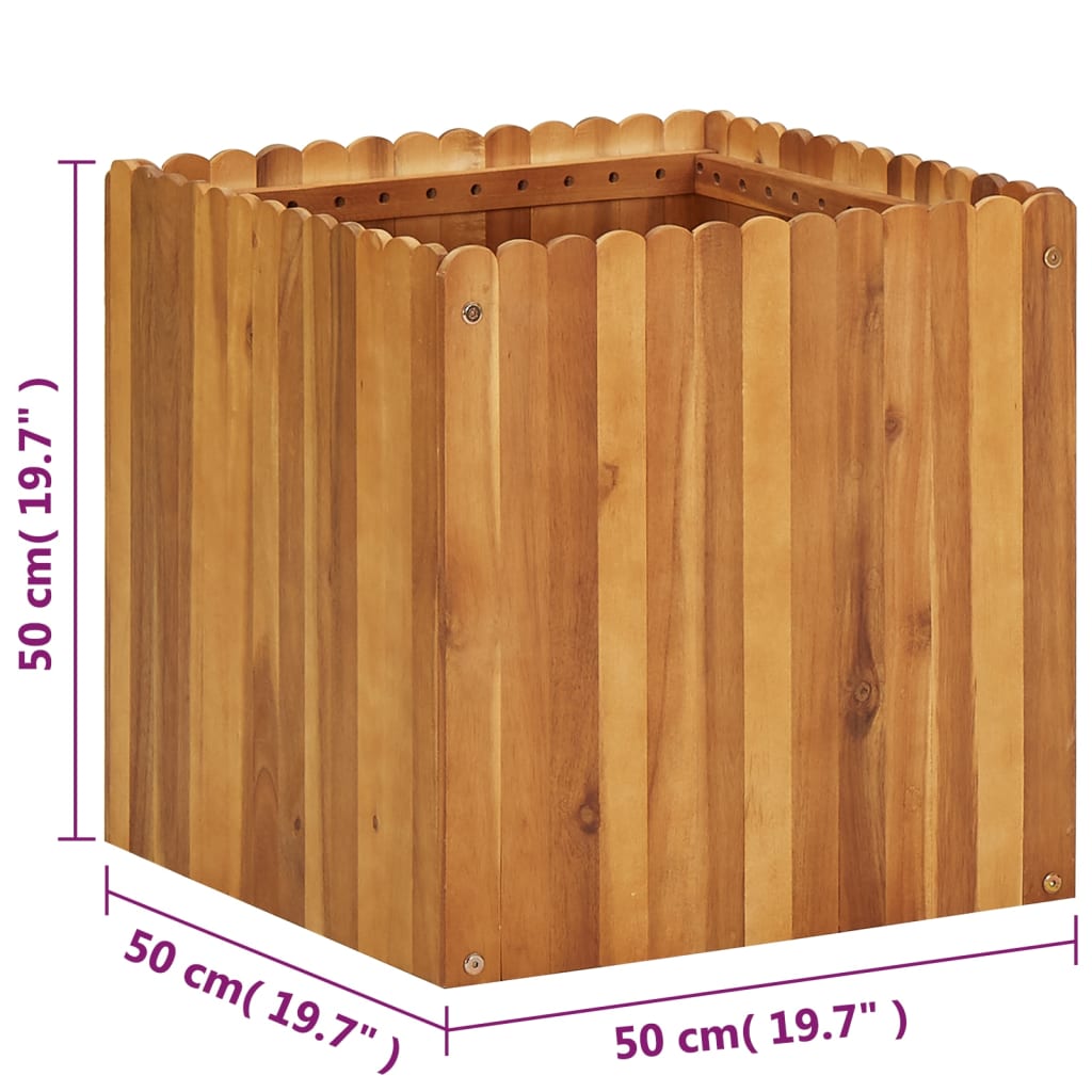 vidaXL Strat înălțat de grădină, 50 x 50 x 50 cm, lemn masiv de acacia