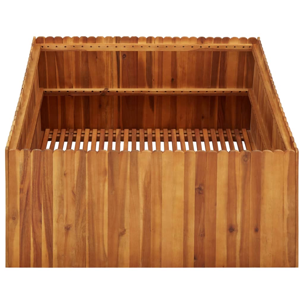 vidaXL Strat înălțat de grădină, 100x100x50 cm, lemn masiv de acacia