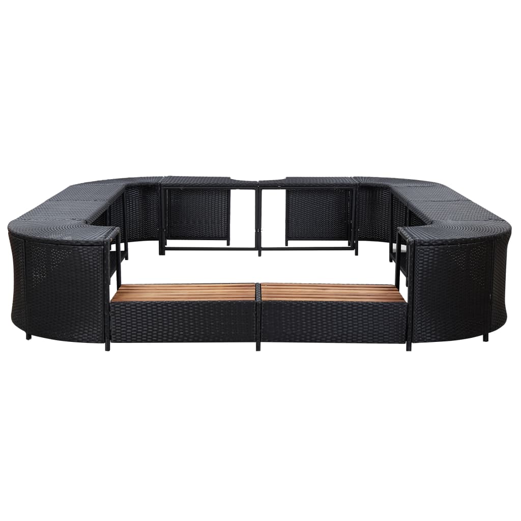 vidaXL Mobilier împrejmuire spa negru 268x268x55 cm poliratan pătrat vidaXL Mobilier împrejmuire spa negru 268x268x55 cm poliratan pătrat