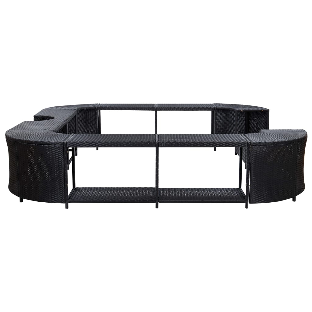 vidaXL Mobilier împrejmuire spa negru 268x268x55 cm poliratan pătrat vidaXL Mobilier împrejmuire spa negru 268x268x55 cm poliratan pătrat