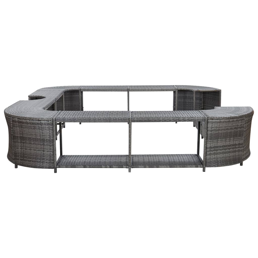 vidaXL Mobilier împrejmuire spa gri 268x268x55 cm poliratan pătrat