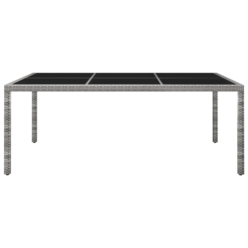 vidaXL Masă de exterior, gri, 200x150x74 cm, poliratan