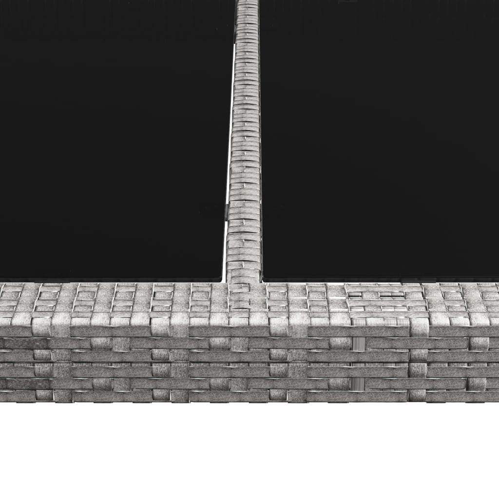 vidaXL Masă de exterior, gri, 200x150x74 cm, poliratan
