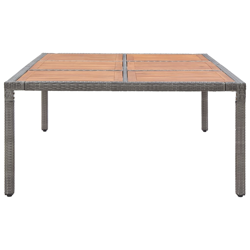 vidaXL Masă de grădină, gri, 200x150x74 cm, poliratan și lemn acacia vidaXL Masă de grădină, gri, 200x150x74 cm, poliratan și lemn acacia