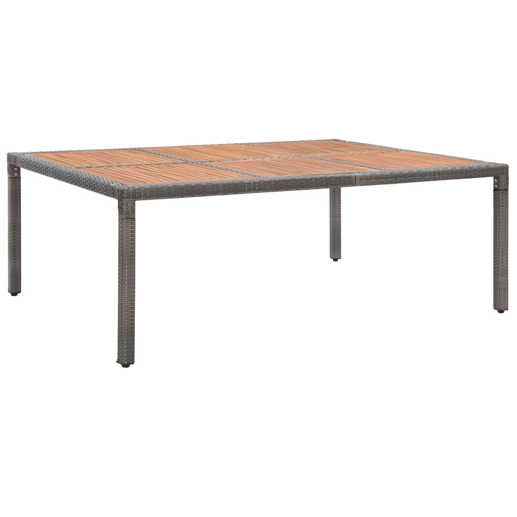 vidaXL Masă de grădină, gri, 200x150x74 cm, poliratan și lemn acacia vidaXL Masă de grădină, gri, 200x150x74 cm, poliratan și lemn acacia