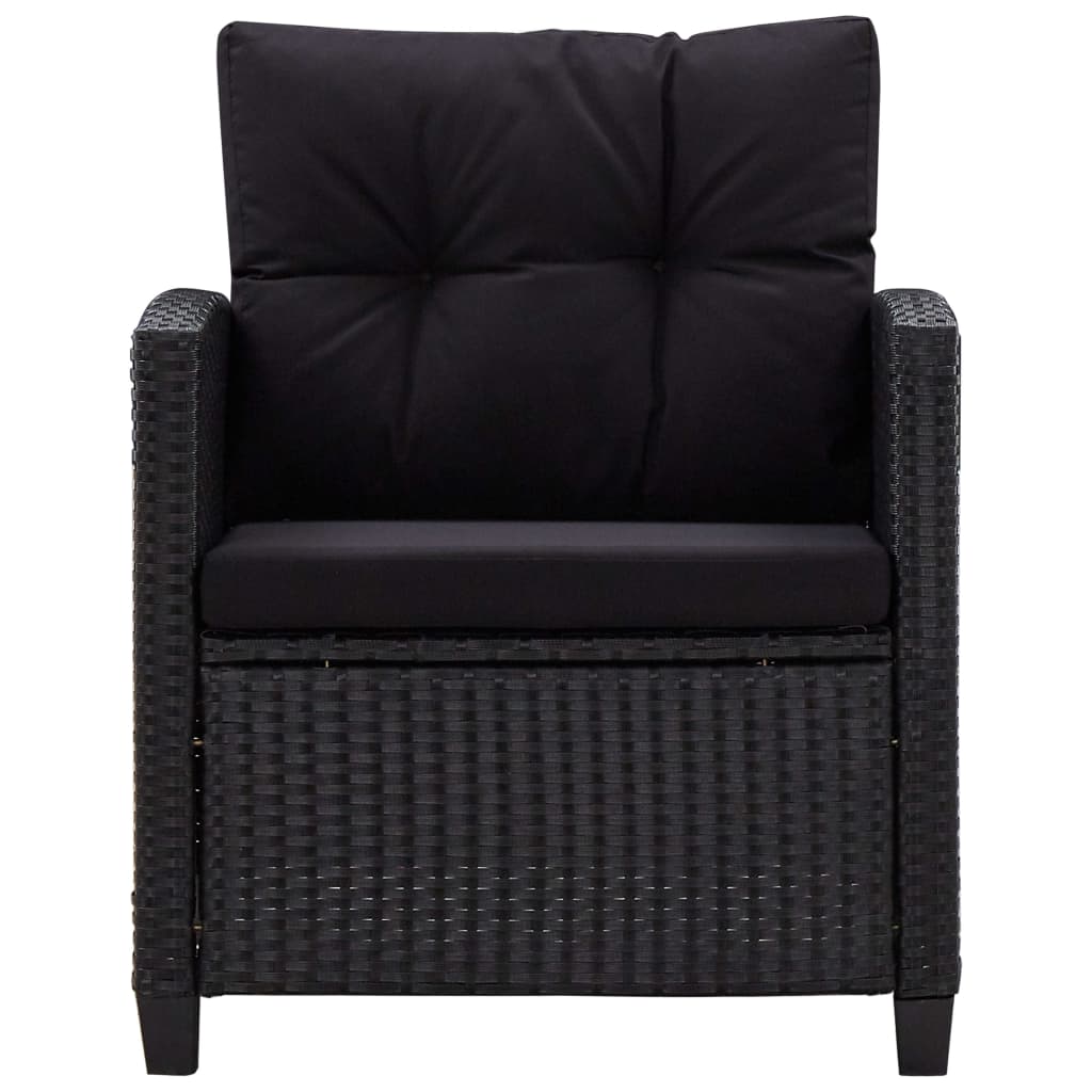 vidaXL Set mobilier de grădină cu perne, 6 piese, negru, poliratan vidaXL Set mobilier de grădină cu perne, 6 piese, negru, poliratan