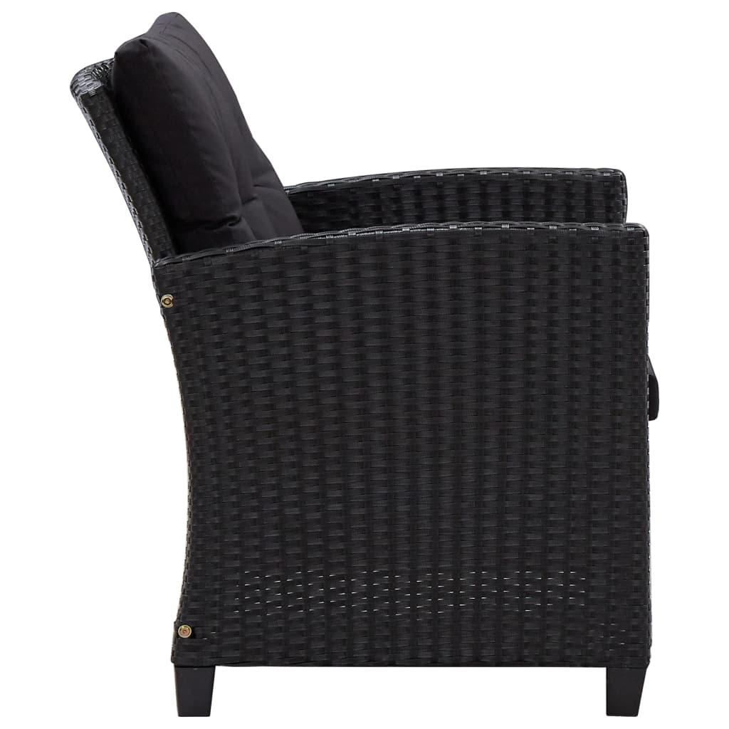 vidaXL Set mobilier de grădină cu perne, 6 piese, negru, poliratan vidaXL Set mobilier de grădină cu perne, 6 piese, negru, poliratan