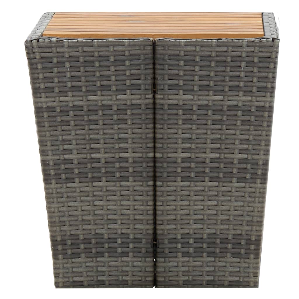 vidaXL Masă de ceai gri 41,5x41,5x43 cm poliratan lemn masiv acacia