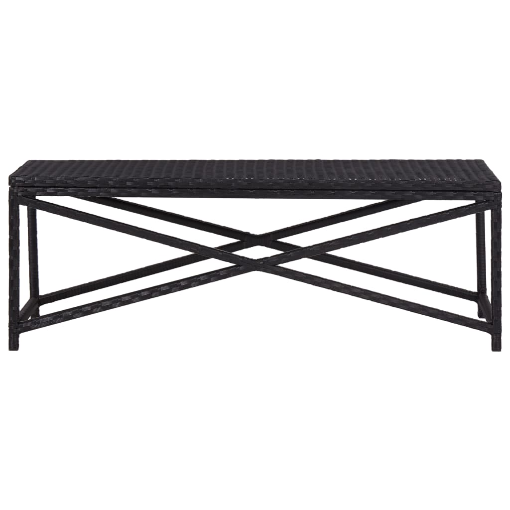 vidaXL Bancă de grădină, negru, 120 cm, poliratan vidaXL Bancă de grădină, negru, 120 cm, poliratan