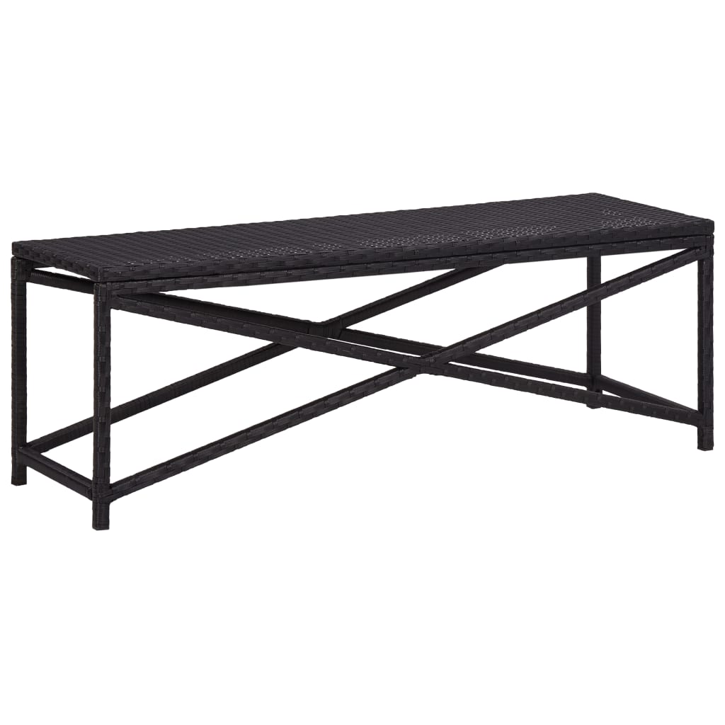 vidaXL Bancă de grădină, negru, 120 cm, poliratan vidaXL Bancă de grădină, negru, 120 cm, poliratan