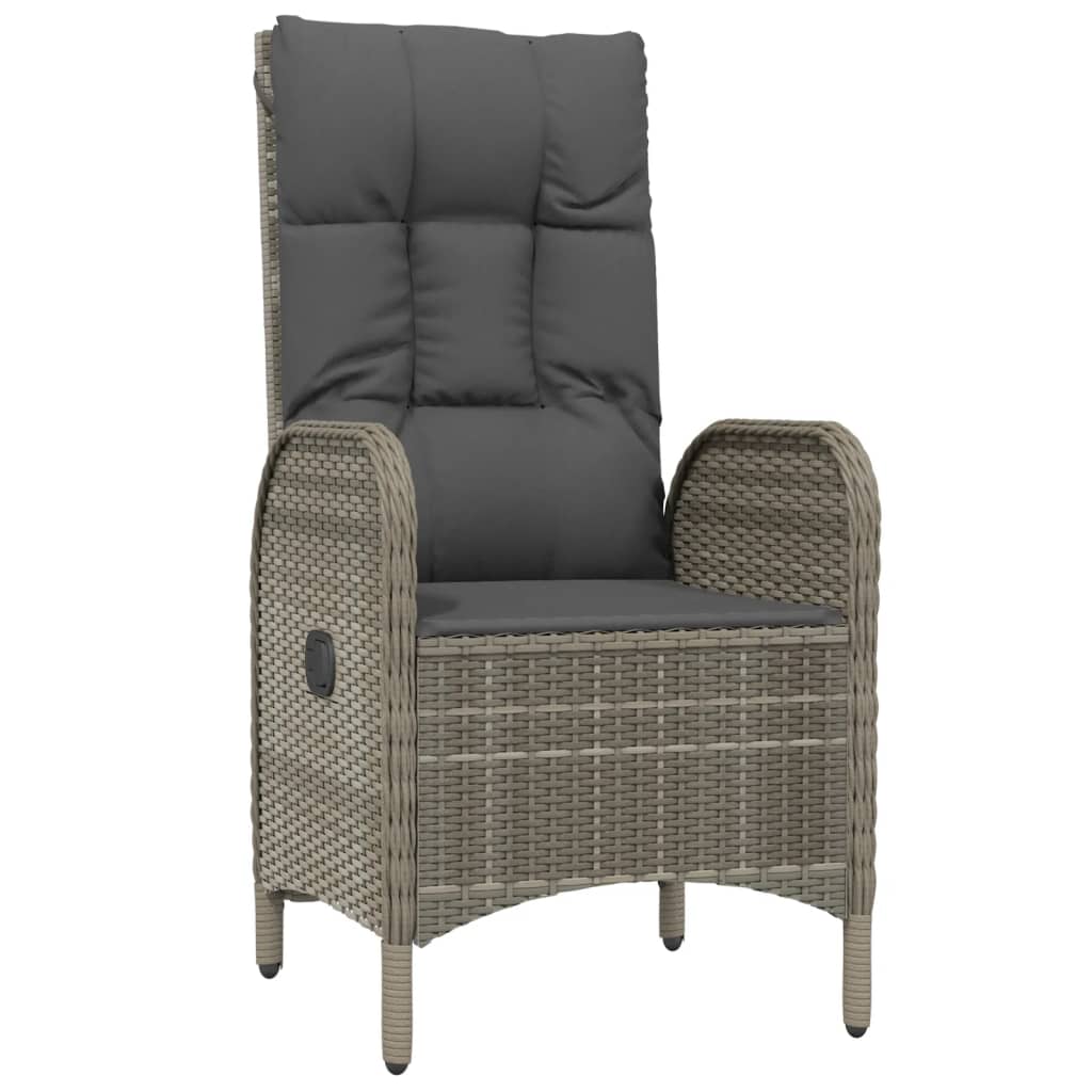 vidaXL Scaune de exterior, 2 buc., gri, poliratan vidaXL Scaune de exterior, 2 buc., gri, poliratan