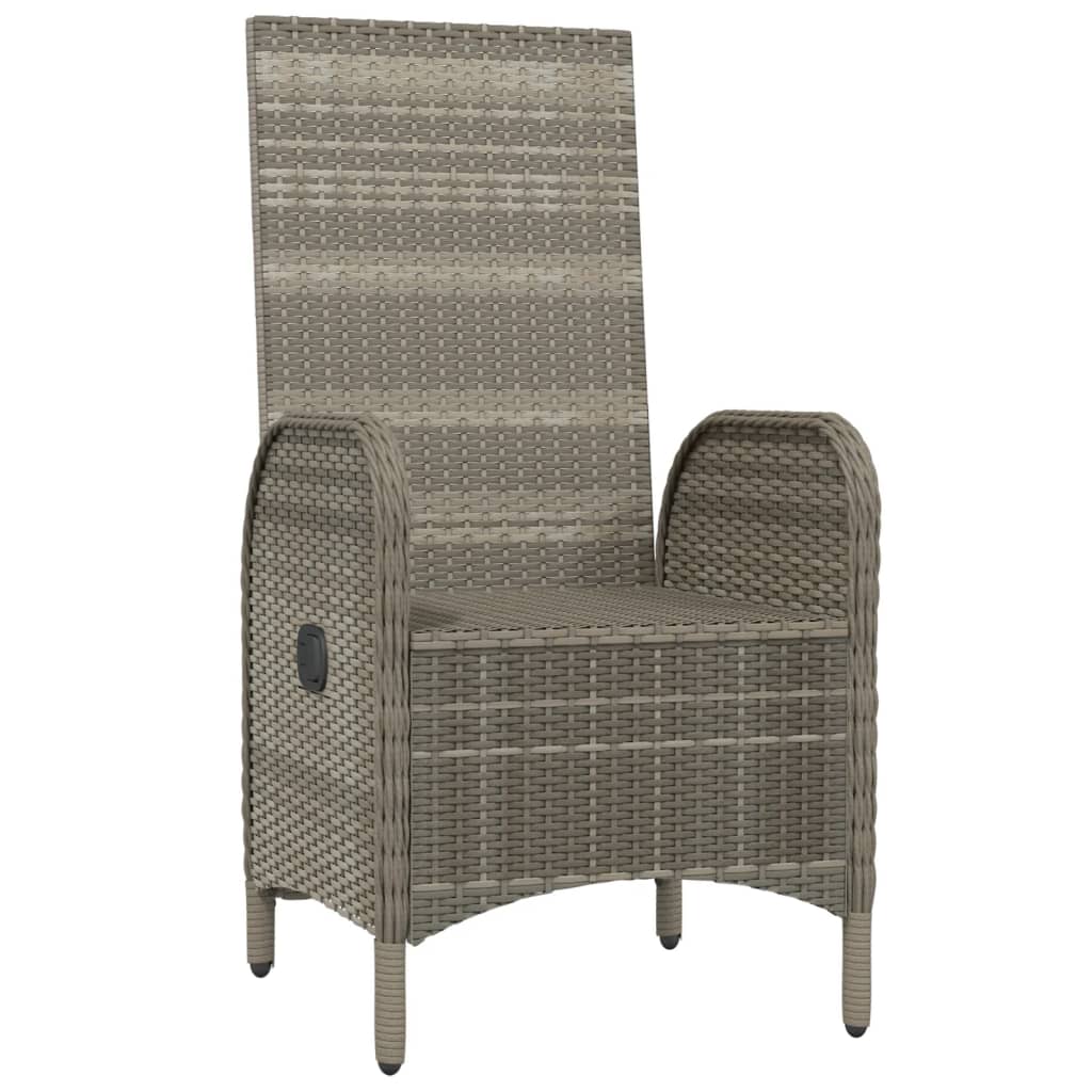vidaXL Scaune de exterior, 2 buc., gri, poliratan vidaXL Scaune de exterior, 2 buc., gri, poliratan