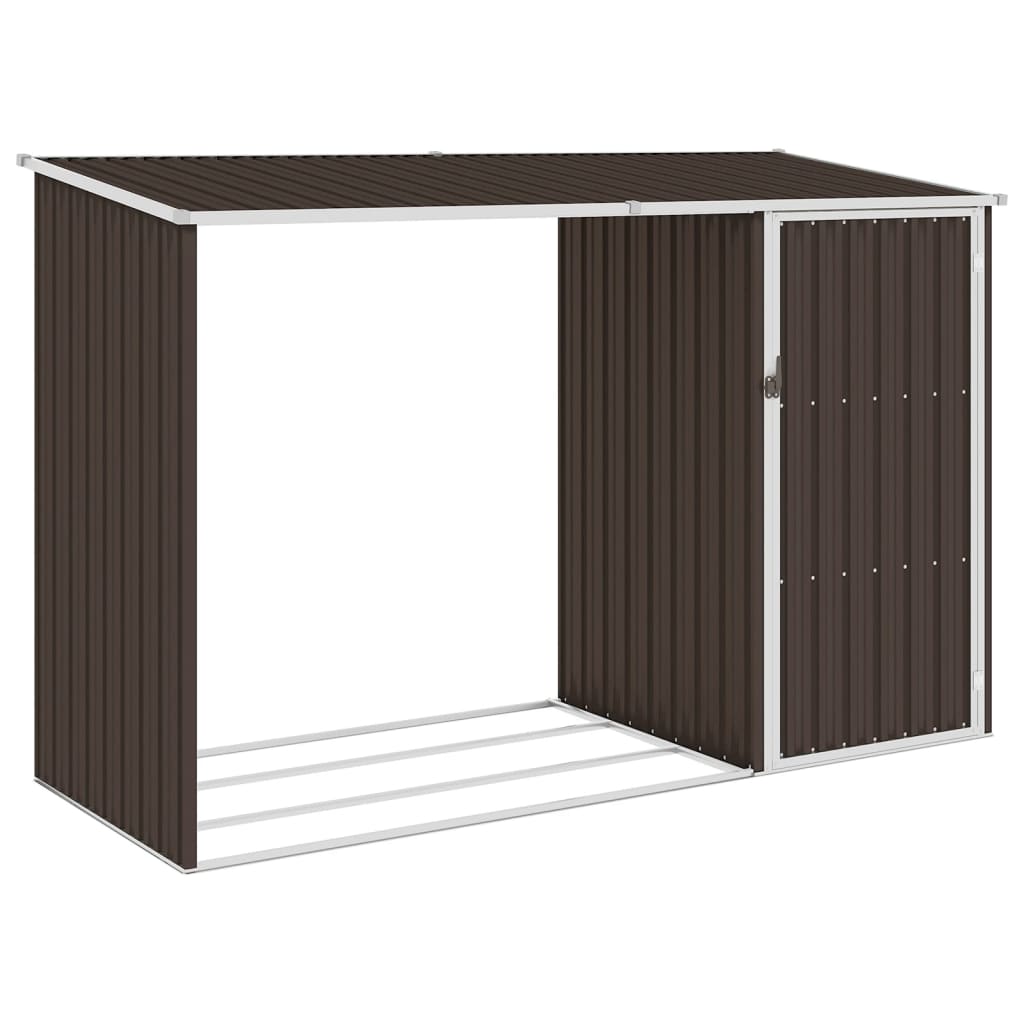 vidaXL Șopron de grădină lemne de foc maro 245x98x159 cm oțel zincat vidaXL Șopron de grădină lemne de foc maro 245x98x159 cm oțel zincat