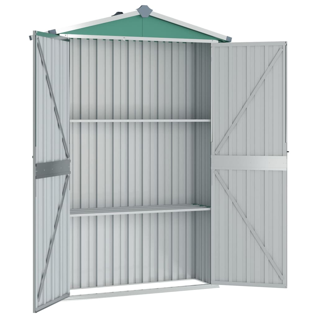 vidaXL Magazie de grădină, verde, 116x45x175 cm, oțel zincat vidaXL Magazie de grădină, verde, 116x45x175 cm, oțel zincat