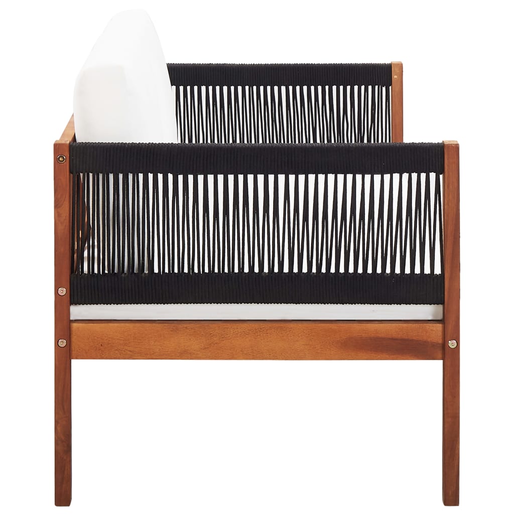 vidaXL Canapea de grădină cu 2 locuri, lemn masiv de acacia