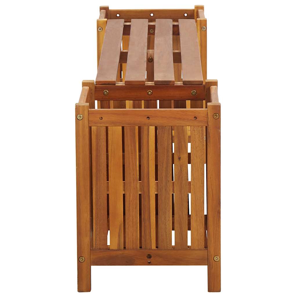 vidaXL Bancă de grădină cu 2 jardiniere, 150x30x40 cm, lemn de acacia vidaXL Bancă de grădină cu 2 jardiniere, 150x30x40 cm, lemn de acacia