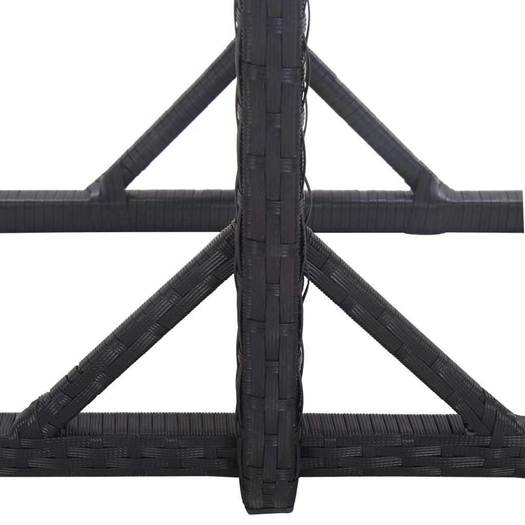vidaXL Masă de grădină, negru, 110 x 53 x 72 cm, sticlă și poliratan vidaXL Masă de grădină, negru, 110 x 53 x 72 cm, sticlă și poliratan