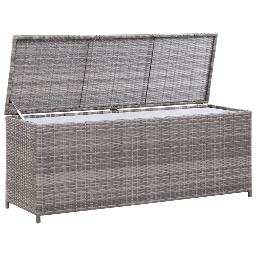 vidaXL Ladă de depozitare de grădină, gri, 120x50x60 cm, poliratan vidaXL Ladă de depozitare de grădină, gri, 120x50x60 cm, poliratan
