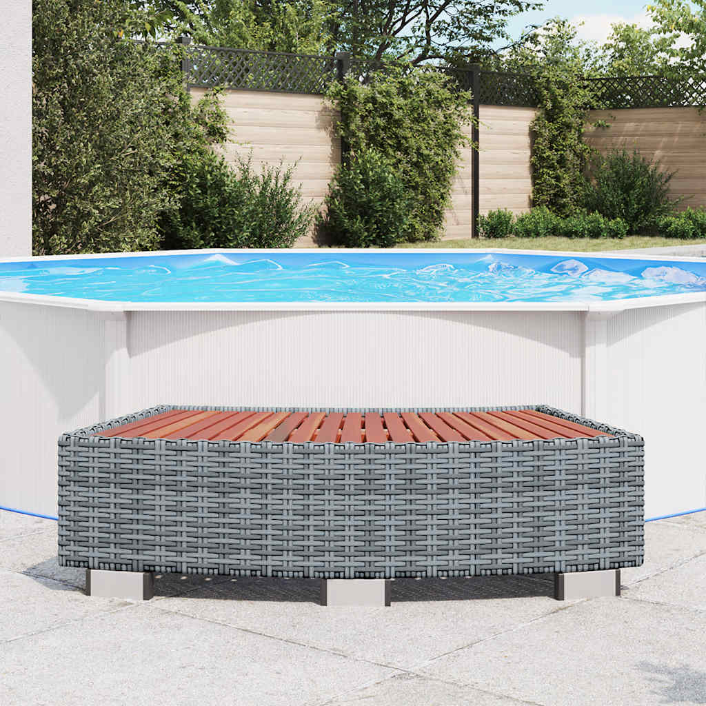 vidaXL Treaptă pentru spa, gri, 92 x 45 x 25 cm, poliratan vidaXL Treaptă pentru spa, gri, 92 x 45 x 25 cm, poliratan