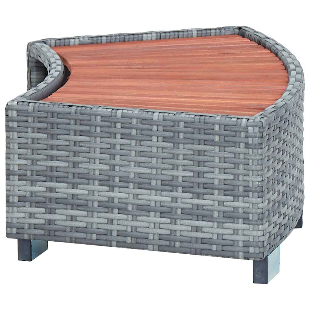 vidaXL Treaptă pentru spa, gri, 92 x 45 x 25 cm, poliratan vidaXL Treaptă pentru spa, gri, 92 x 45 x 25 cm, poliratan