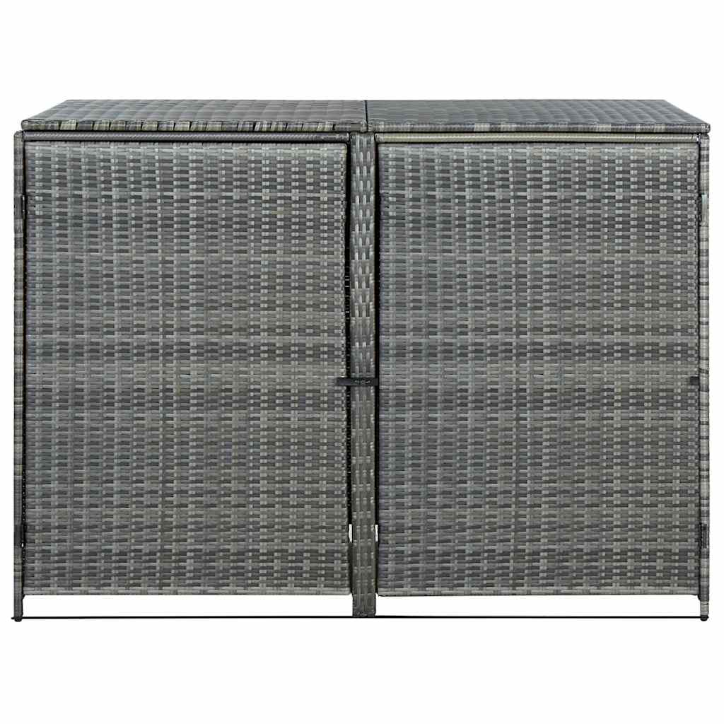 vidaXL Magazie dublă pentru pubele, antracit, 148x77x111 cm, poliratan vidaXL Magazie dublă pentru pubele, antracit, 148x77x111 cm, poliratan