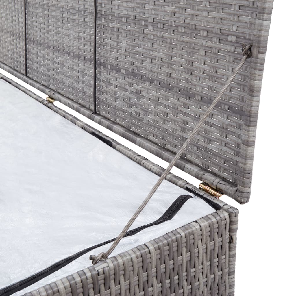 vidaXL Ladă de depozitare de grădină, gri, 150x100x100 cm, poliratan vidaXL Ladă de depozitare de grădină, gri, 150x100x100 cm, poliratan