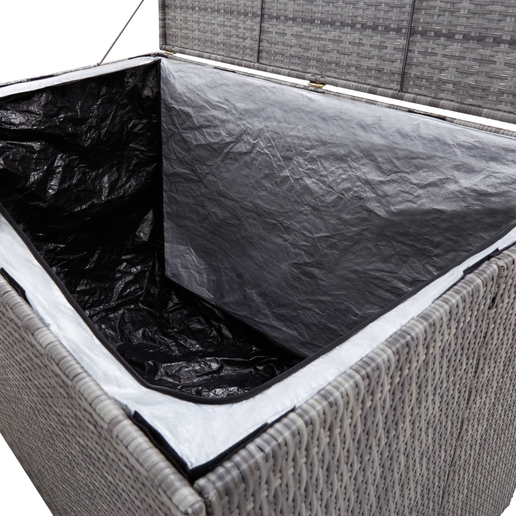 vidaXL Ladă de depozitare de grădină, gri, 150x100x100 cm, poliratan vidaXL Ladă de depozitare de grădină, gri, 150x100x100 cm, poliratan