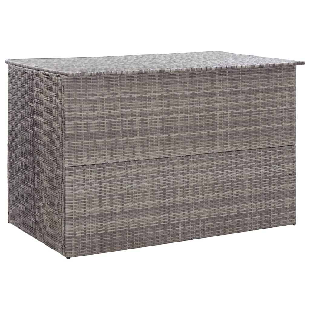 vidaXL Ladă de depozitare de grădină, gri, 150x100x100 cm, poliratan vidaXL Ladă de depozitare de grădină, gri, 150x100x100 cm, poliratan