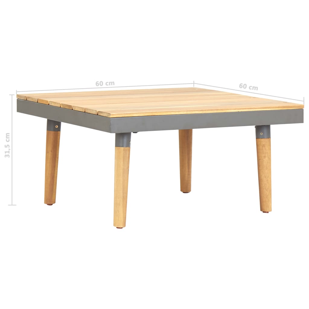 vidaXL Măsuță de cafea de grădină, 60x60x31,5 cm lemn masiv acacia