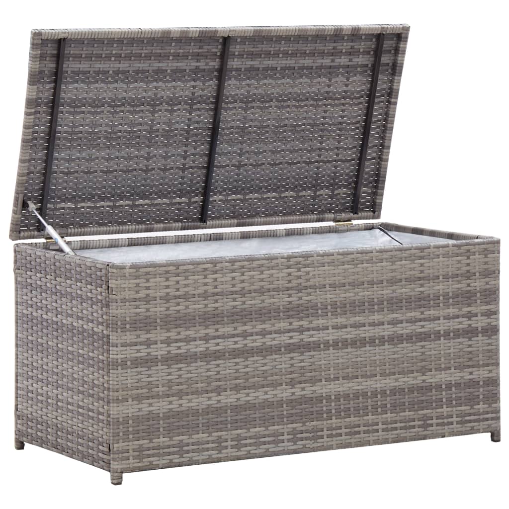 vidaXL Ladă de depozitare de grădină, gri, 100x50x50 cm, poliratan vidaXL Ladă de depozitare de grădină, gri, 100x50x50 cm, poliratan