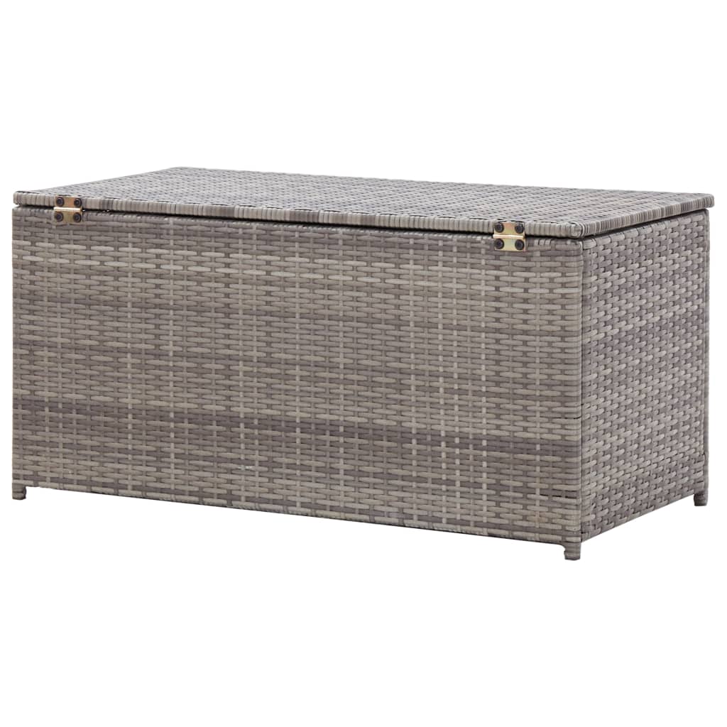 vidaXL Ladă de depozitare de grădină, gri, 100x50x50 cm, poliratan vidaXL Ladă de depozitare de grădină, gri, 100x50x50 cm, poliratan
