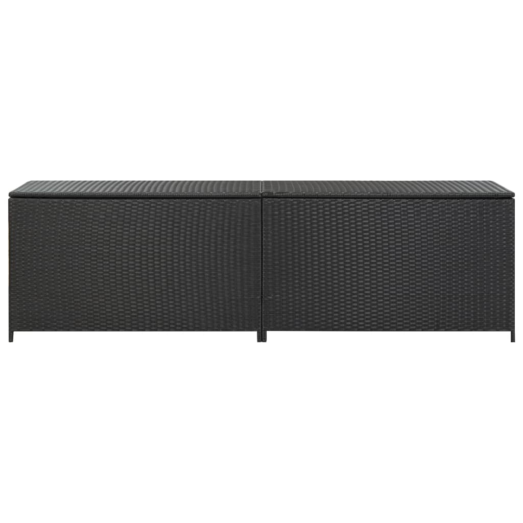vidaXL Ladă de depozitare de grădină, negru, 200x50x60 cm, poliratan vidaXL Ladă de depozitare de grădină, negru, 200x50x60 cm, poliratan