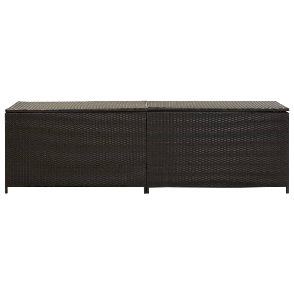 vidaXL Ladă de depozitare de grădină, maro, 200x50x60 cm, poliratan vidaXL Ladă de depozitare de grădină, maro, 200x50x60 cm, poliratan