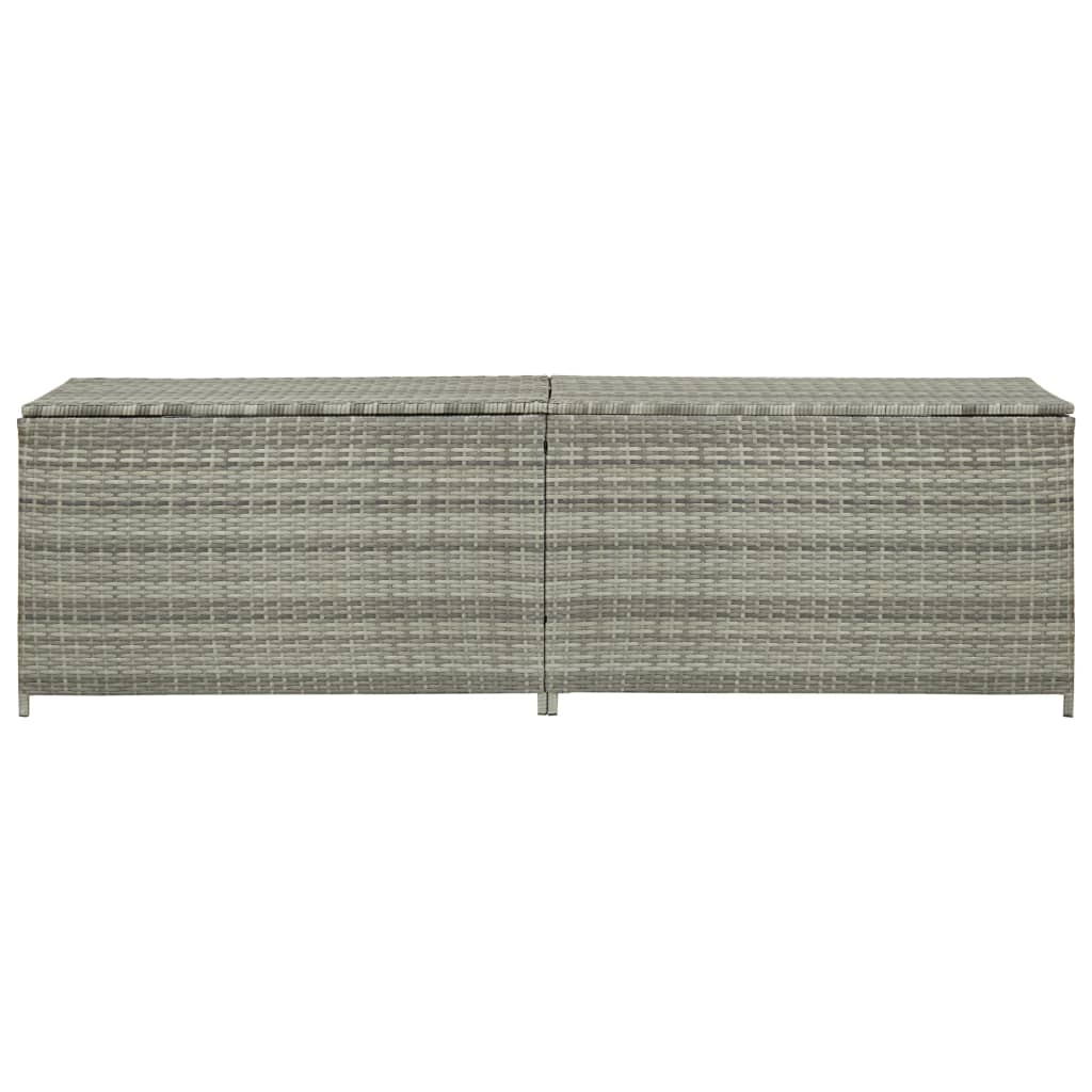 vidaXL Ladă de depozitare de grădină, gri, 200x50x60 cm, poliratan vidaXL Ladă de depozitare de grădină, gri, 200x50x60 cm, poliratan