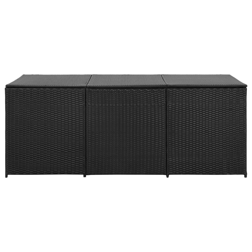 vidaXL Ladă de depozitare de grădină, negru, 180x90x70 cm, poliratan vidaXL Ladă de depozitare de grădină, negru, 180x90x70 cm, poliratan