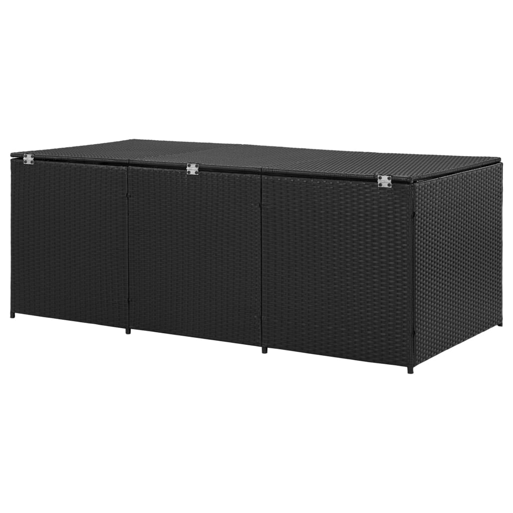 vidaXL Ladă de depozitare de grădină, negru, 180x90x70 cm, poliratan vidaXL Ladă de depozitare de grădină, negru, 180x90x70 cm, poliratan
