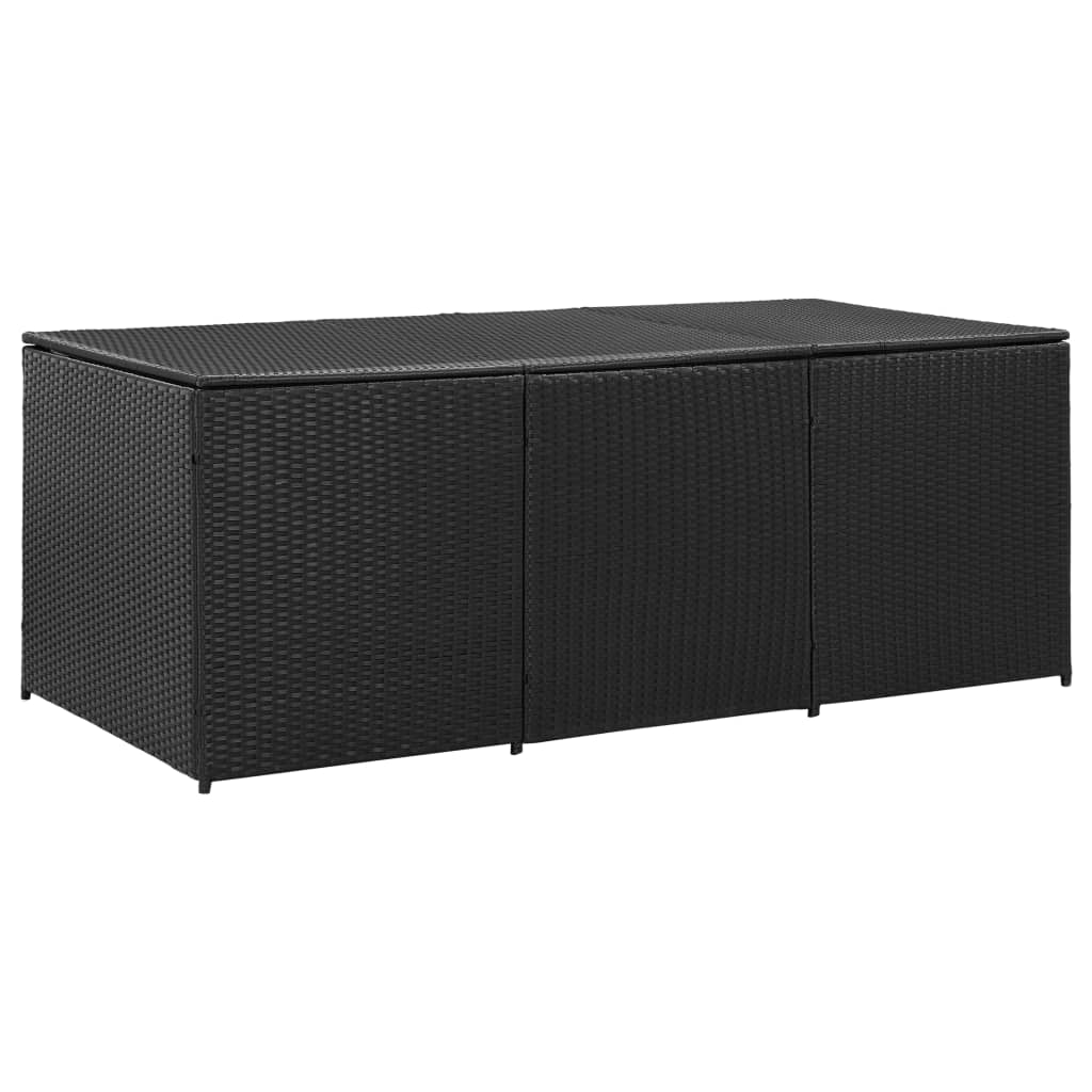 vidaXL Ladă de depozitare de grădină, negru, 180x90x70 cm, poliratan vidaXL Ladă de depozitare de grădină, negru, 180x90x70 cm, poliratan