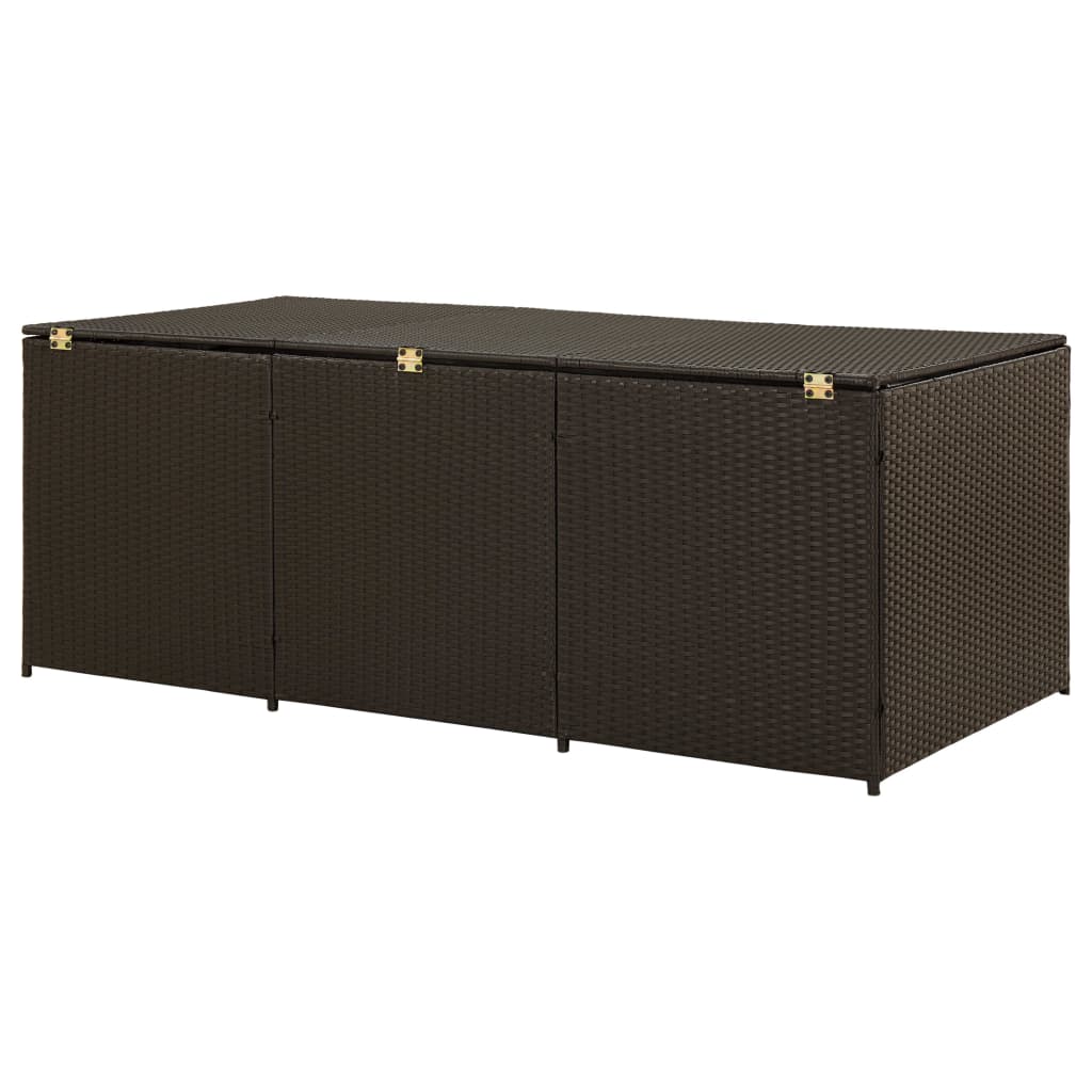 vidaXL Ladă de depozitare de grădină, maro, 180x90x70 cm, poliratan vidaXL Ladă de depozitare de grădină, maro, 180x90x70 cm, poliratan